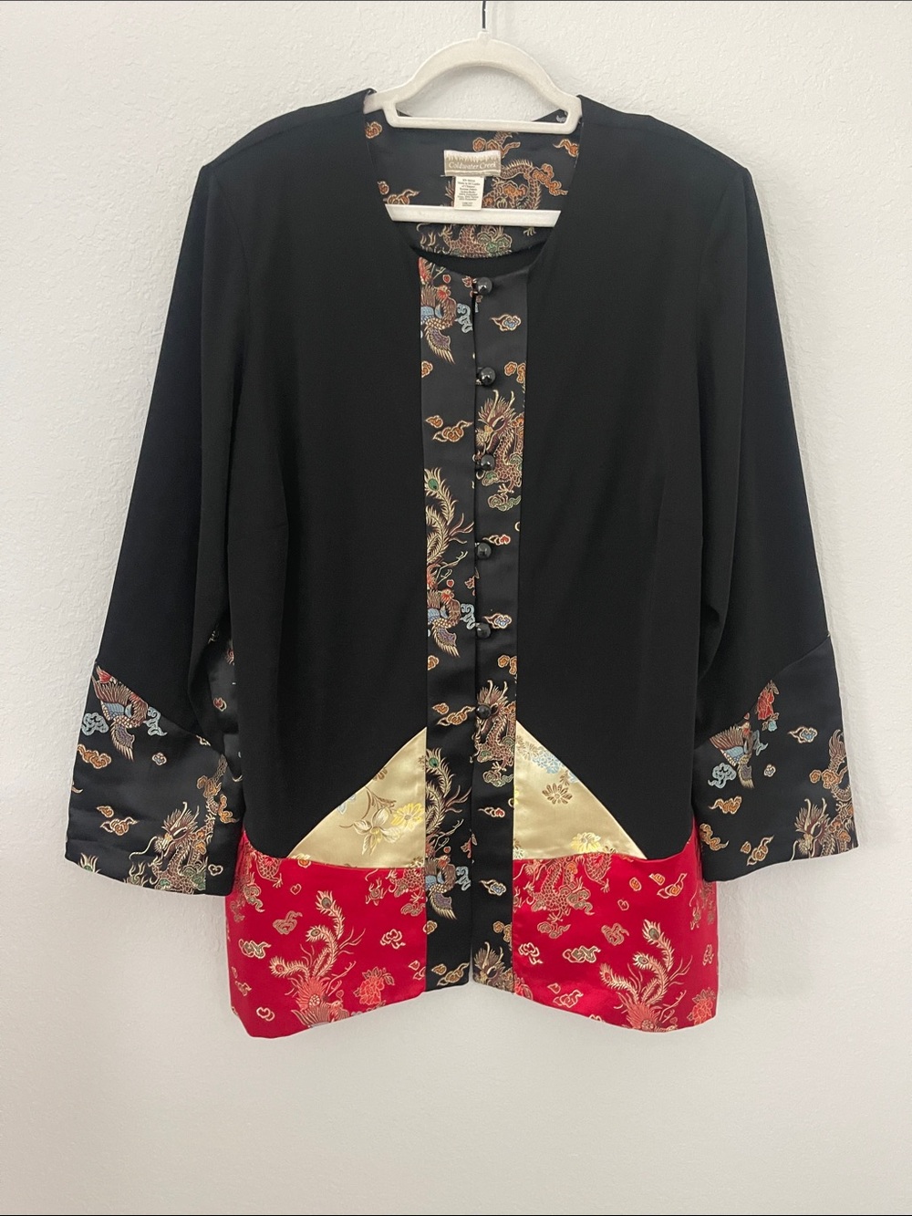 Coldwater Creek Dragon Brocade‎ Asian Inspired Statement Jacket